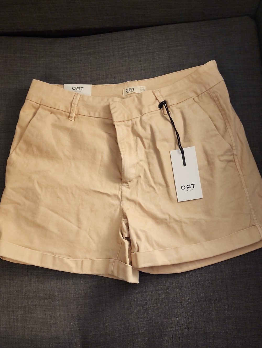 Oat New York Light Beige Cotton Shorts